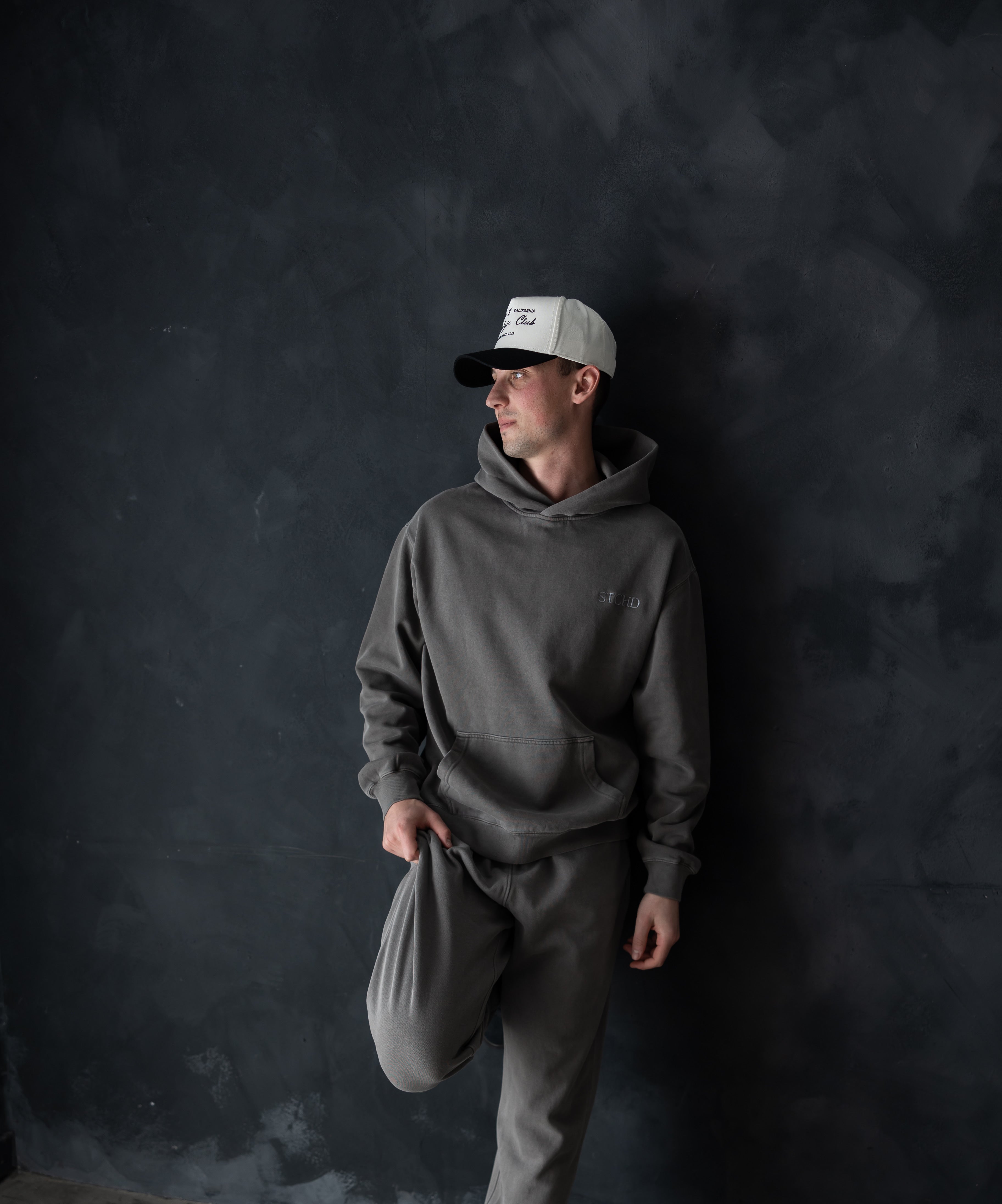 guy in comfortable sweatsuit