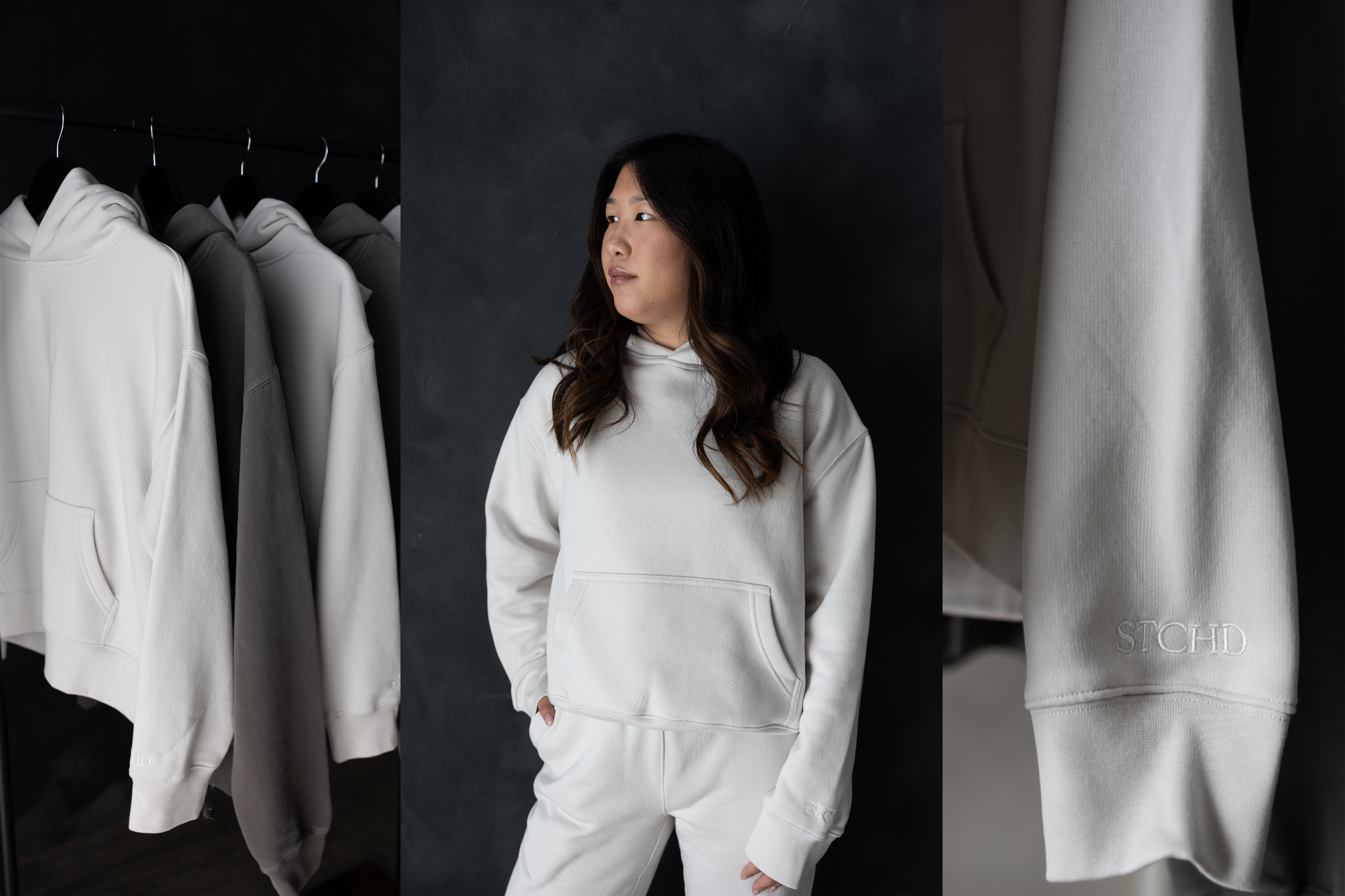 woman in comfortable sweatsuit